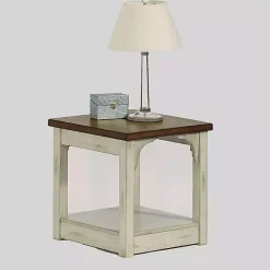 Kirklands Home Accent & End Tables|Mary and Natural Wooden Square Accent Table White
