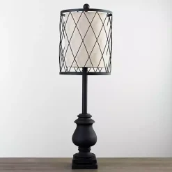 Kirklands Home Buffet Lamps|Matte Buffet Lamp with Wire Shade Black