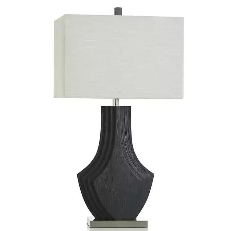 Kirklands Home Table Lamps|Matte Black Layered Table Lamp White
