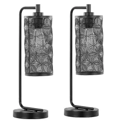 Kirklands Home Table Lamps|Matte Metal Cutout Table Lamps, Set of 2 Black