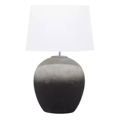 Kirklands Home Table Lamps|Matte Black Ombre Textured Table Lamp, 23 in. White