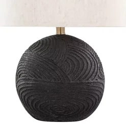Kirklands Home Table Lamps|Matte Black Round Kona Table Lamps, Set of 2 Tan