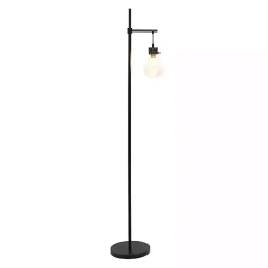 Kirklands Home Floor Lamps|Matte Black Stephen Floor Lamp Clear