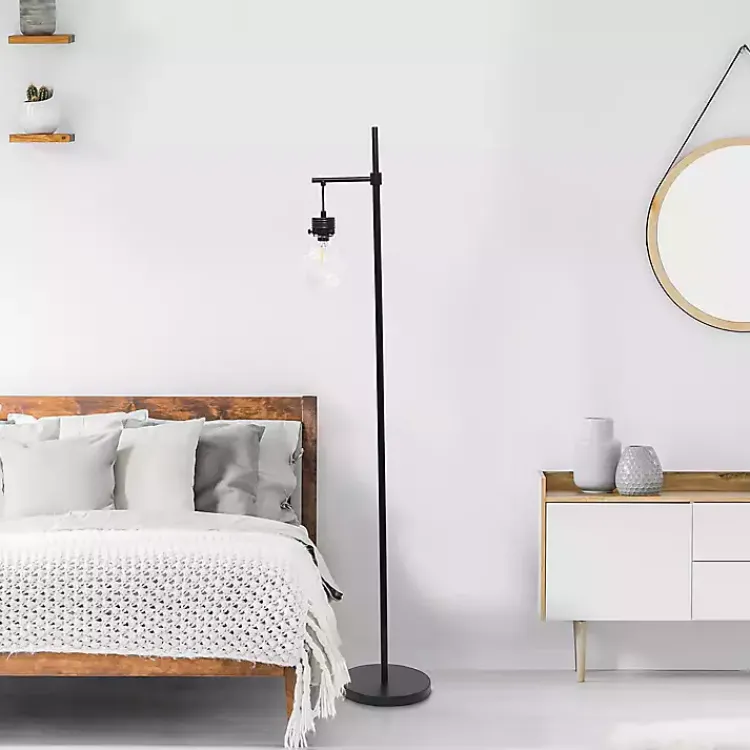 Kirklands Home Floor Lamps|Matte Black Stephen Floor Lamp Clear