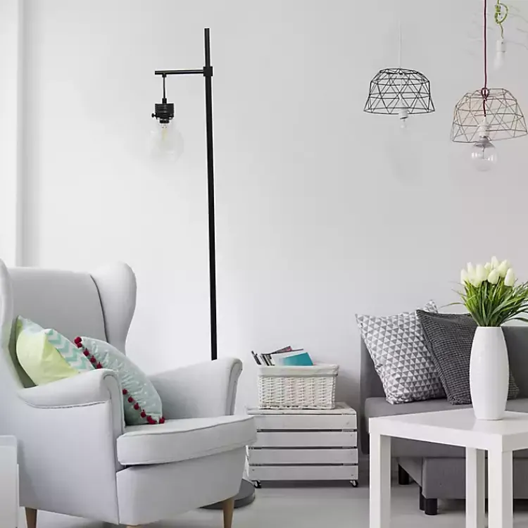 Kirklands Home Floor Lamps|Matte Black Stephen Floor Lamp Clear