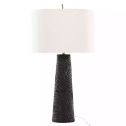Kirklands Home Table Lamps|Matte Black Tapered Kona Table Lamps, Set of 2 Tan