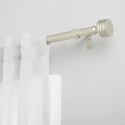 Kirklands Home Curtain Rods & Hardware|Matte Nickel Stacked Cylinder Curtain Rod, 120 in.