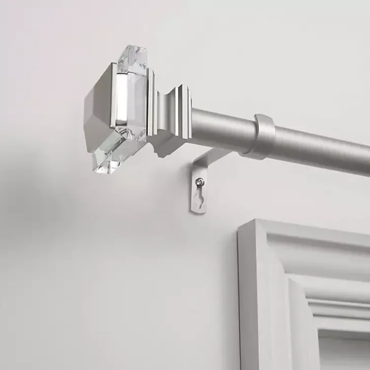Kirklands Home Curtain Rods & Hardware|Matte Adjustable Prism Curtain Rod, 72 in. Silver