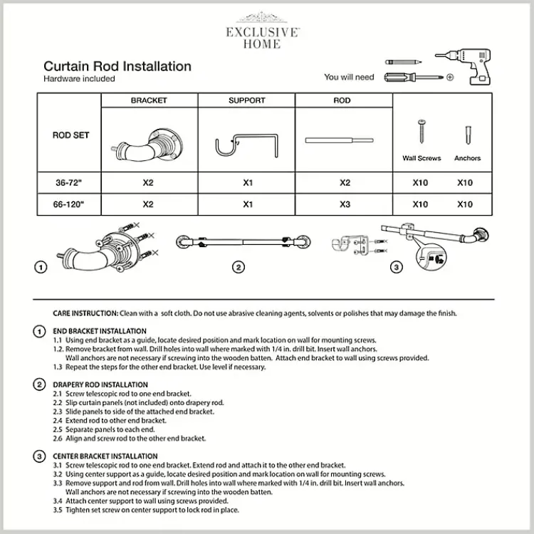 Kirklands Home Curtain Rods & Hardware|Matte Silver Hyde Wrap Around Curtain Rod, 120 in.
