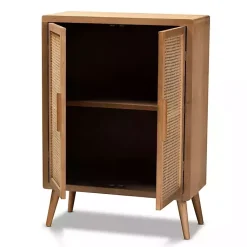 Kirklands Home Cabinets & Sideboards|Medium Oak Rattan 2-Door Cabinet