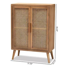 Kirklands Home Cabinets & Sideboards|Medium Oak Rattan 2-Door Cabinet
