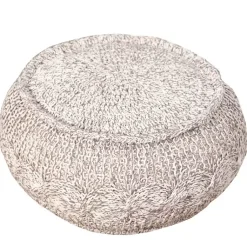 Melange Cable Knit Pouf Poufs & Floor Cushions