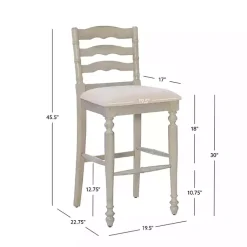 Kirklands Home Bar Stools & Counter Height Stools|Melvin Distressed wash Bar Stool White