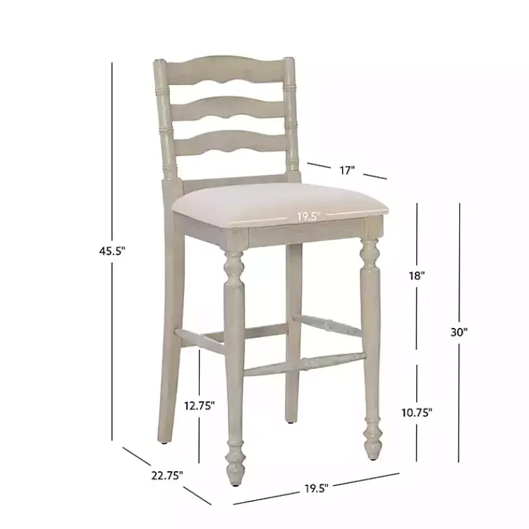 Kirklands Home Bar Stools & Counter Height Stools|Melvin Distressed wash Bar Stool White