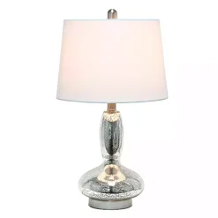 Kirklands Home Table Lamps|Mercury Glass Curvy Table Lamp White