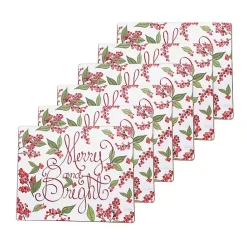 Best Merry & Bright Hardboard Placemats, Set of 6 Christmas Dining & Entertaining