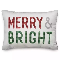 Best Merry & Bright Lumbar Pillow Christmas Pillows