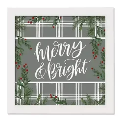 Sale Merry & Bright Plaid Framed Wall Plaque Christmas Art & Wall Decor