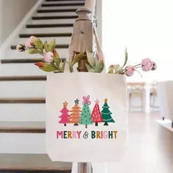 Best Merry & Bright Whimsy Wonderland Canvas Tote Bag Christmas Decorations