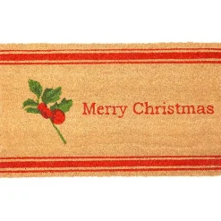 Best Merry Christmas Berry Sprig Doormat Outdoor Christmas Decorations