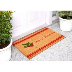 Best Merry Christmas Berry Sprig Doormat Outdoor Christmas Decorations