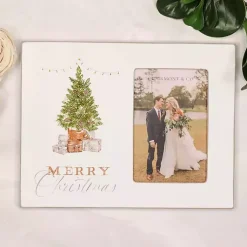 Merry Christmas Cottage Tree Picture Frame, 4x6 Christmas Decorations