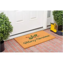 Discount Merry Christmas Holly Sprig Doormat Outdoor Christmas Decorations