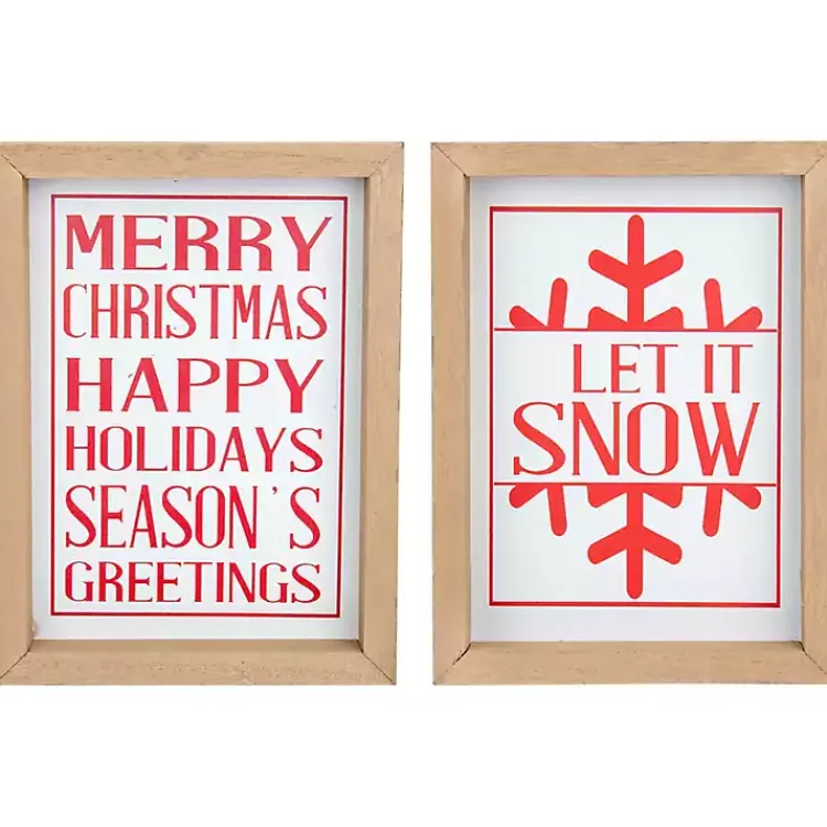 Sale Merry Let It Snow 2-pc. Christmas Wall Plaque Set Christmas Art & Wall Decor