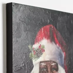 Best Merry Santa with Bells Canvas Art Print Christmas Art & Wall Decor