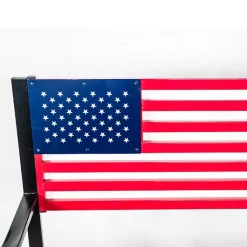 Kirklands Home Outdoor Seating|Metal American Flag Bench