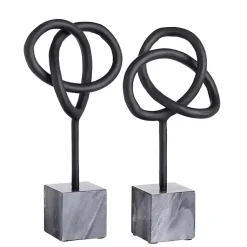 Online Metal and Marble Abstract Sculptures, Set of 2 Statues & Figurines