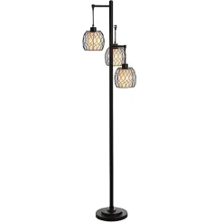 Kirklands Home Floor Lamps|Metal Tiered Woven Cage Robert Floor Lamp Black