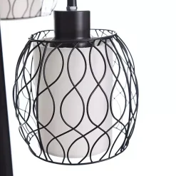 Kirklands Home Floor Lamps|Metal Tiered Woven Cage Robert Floor Lamp Black