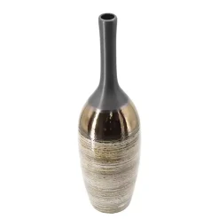 Online Metallic Bronze Bottle Neck Vase, 19 in. Vases