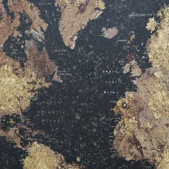 Kirklands Home Framed Art|Metallic Gold World Map Framed Art Print