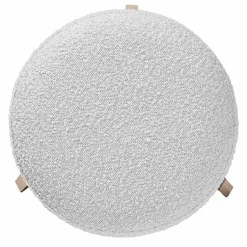 Kirklands Home Benches & Ottomans|Mid-Century Modern Boucle Ottoman Gray