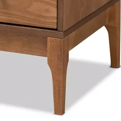 Kirklands Home Cabinets & Sideboards|Mid-Century Modern Rattan Walnut Cabinet Brown