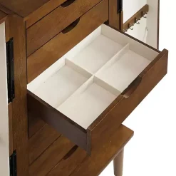 Kirklands Home Armoires|Mid-Century Modern Walnut Jewelry Armoire Brown