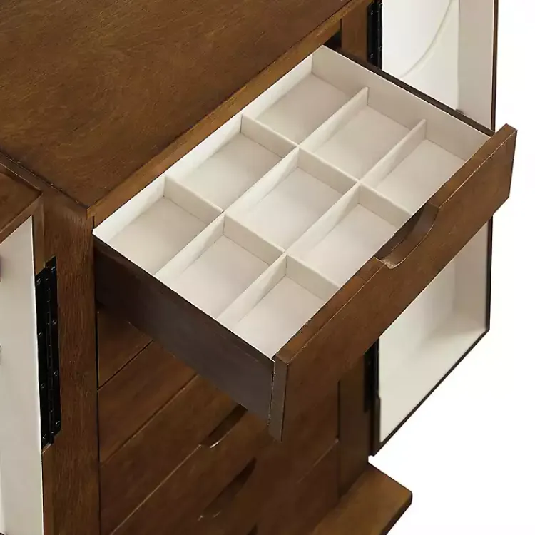 Kirklands Home Armoires|Mid-Century Modern Walnut Jewelry Armoire Brown