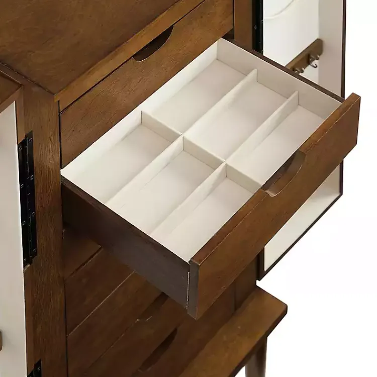 Kirklands Home Armoires|Mid-Century Modern Walnut Jewelry Armoire Brown