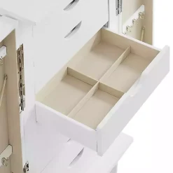 Kirklands Home Armoires|Mid-Century Modern Jewelry Armoire White