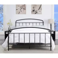 Kirklands Home Beds & Headboards|Midnight Vintage Arch Queen Bed Frame Black