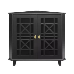 Kirklands Home Cabinets & Sideboards|Mikie Corner Cabinet Black