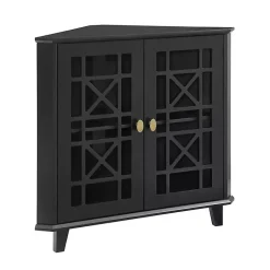 Kirklands Home Cabinets & Sideboards|Mikie Corner Cabinet Black