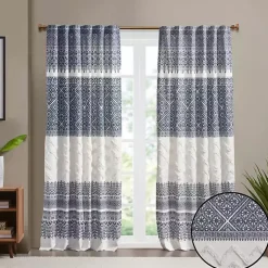 Kirklands Home Curtains & Drapes|Mila Horizontal Stripe Curtain Panel, 84 in. Blue