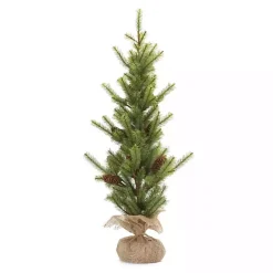 Sale Mini Pine Tree with Pinecones in Burlap, 3 ft. Christmas Arrangements & Garland