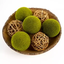 Hot Mixed Green Moss and Twig Orb Bag Bowl Filler