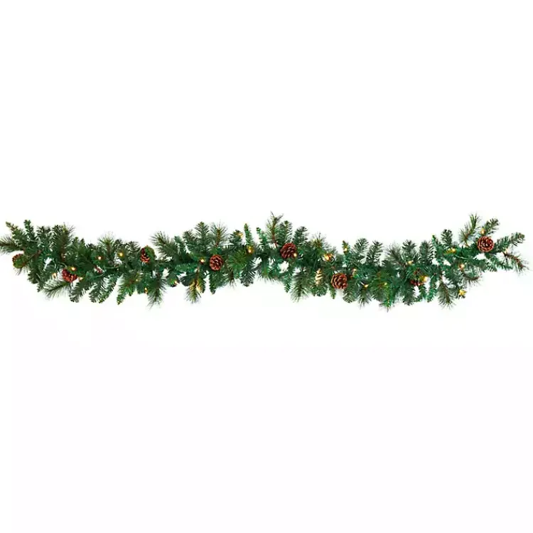 Best Mixed Pine Clear LED Lighted Garland Arrangements & Greenery