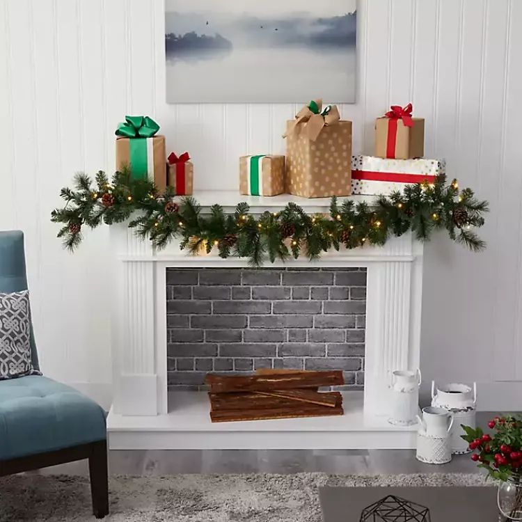 Best Mixed Pine Clear LED Lighted Garland Arrangements & Greenery