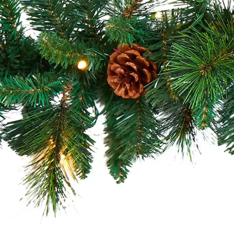 Best Mixed Pine Clear LED Lighted Garland Arrangements & Greenery